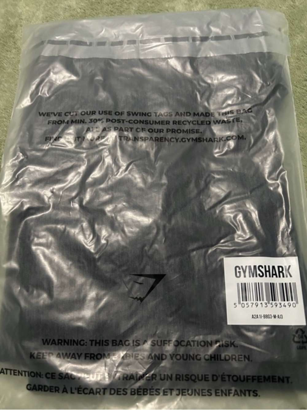 Gymshark Men's Dark Charcoal Heather Short Sleeve Tee - Picture 2 of 2